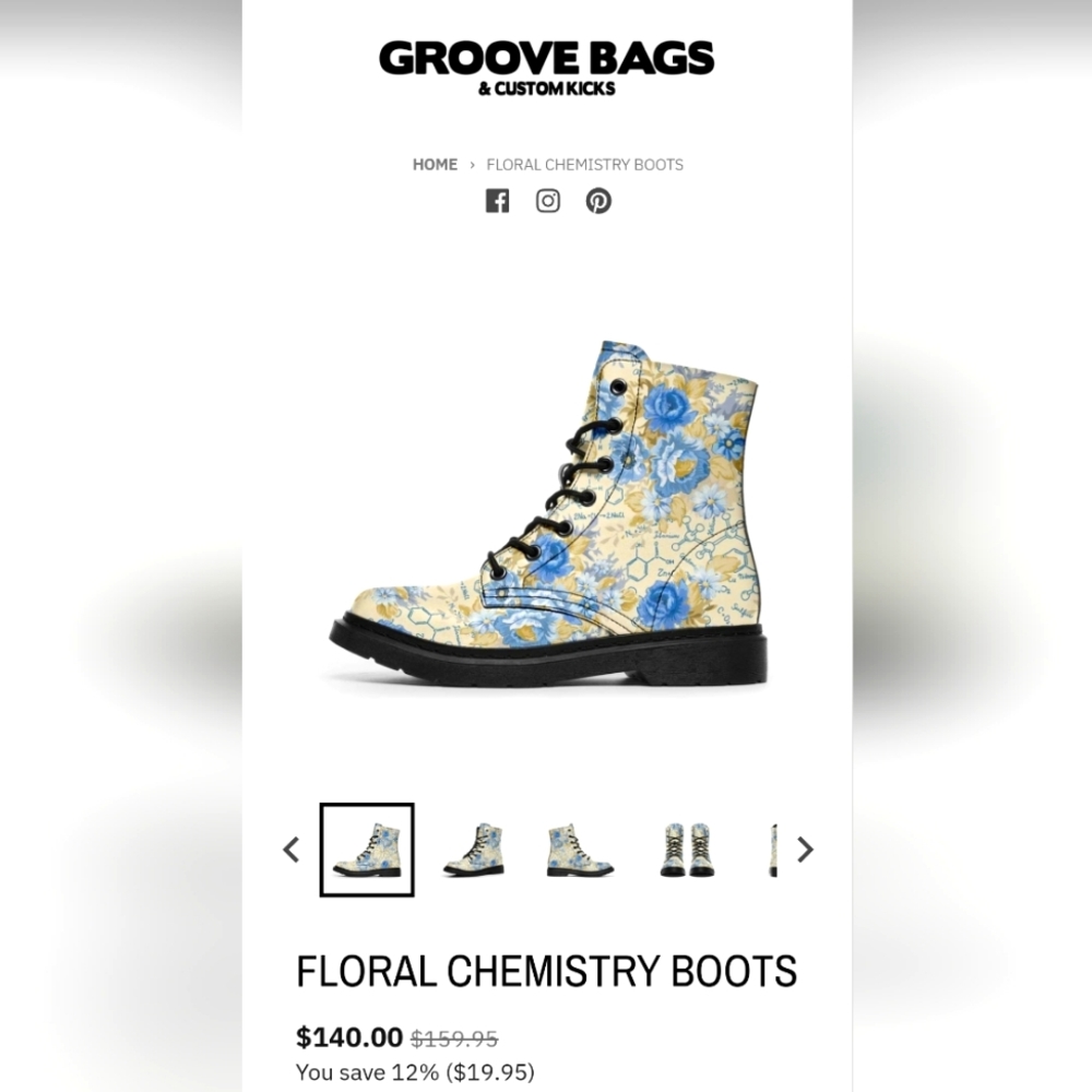 Floral Chemistry Boots - Women size 10